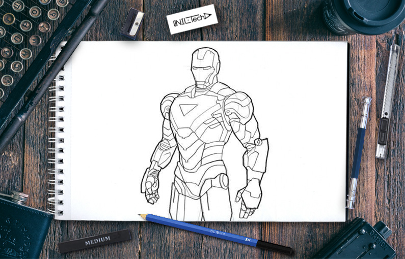 iron man drawing